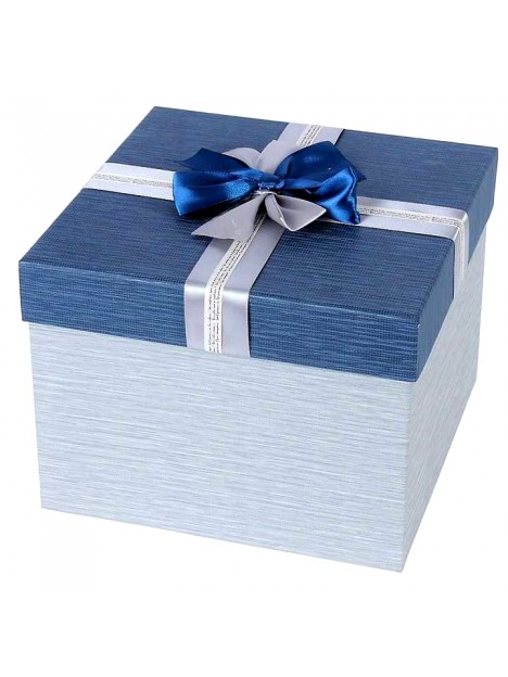 Darčeková krabica Štvorec modrý s mašľou