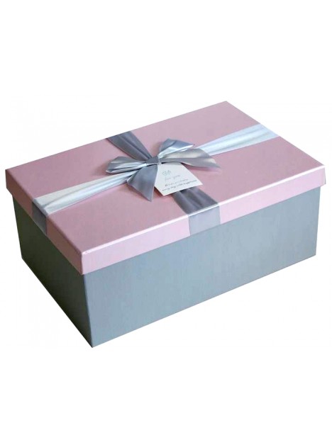 Darčeková krabica Obdĺžnik ružový  s mašľou S