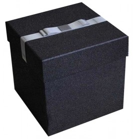 Darčeková krabica Štvorec extra trblietavá čierna S