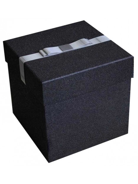 Darčeková krabica Štvorec extra trblietavá čierna XL