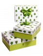 Darčeková krabica Lístky zelená S