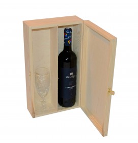 Drevená otváracia skrinka na 2 fľaše vína