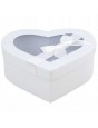Darčeková krabica v tvare srdca - biela S