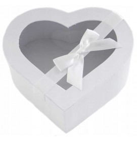 Darčeková krabica v tvare srdca - biela