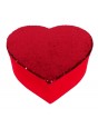 Darčeková krabica Srdce s flitrami zamatové červené 2XL - 4XL