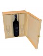 Drevená otváracia skrinka na na 3 fľaše vína