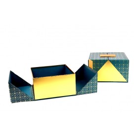 Darčeková krabica smaragdovo-zlatá s uzatváraním na magnet