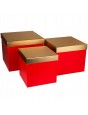 Darčeková krabica Štvorec červený so zlatým vekom S