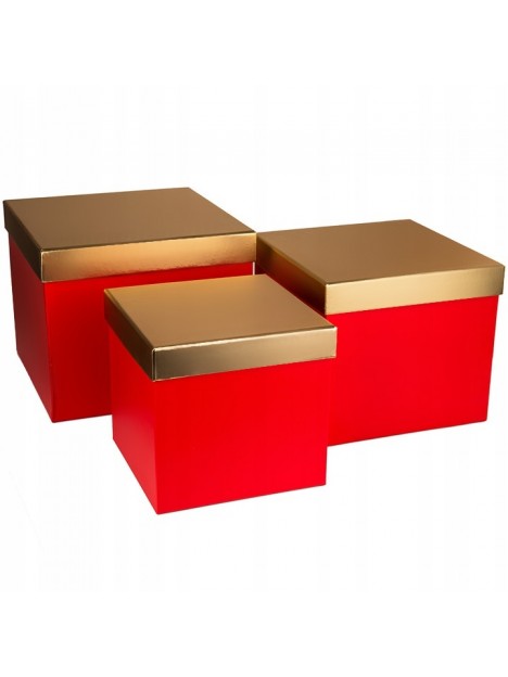Darčeková krabica Štvorec červený so zlatým vekom M