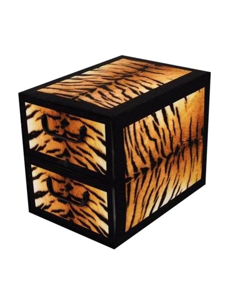 Darčeková krabica/úložný box s 2 zásuvkami - tiger