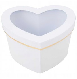Darčeková krabica Srdce biele s priehľadným vekom S