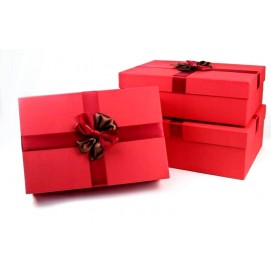 Darčeková krabica červená s mašľou L