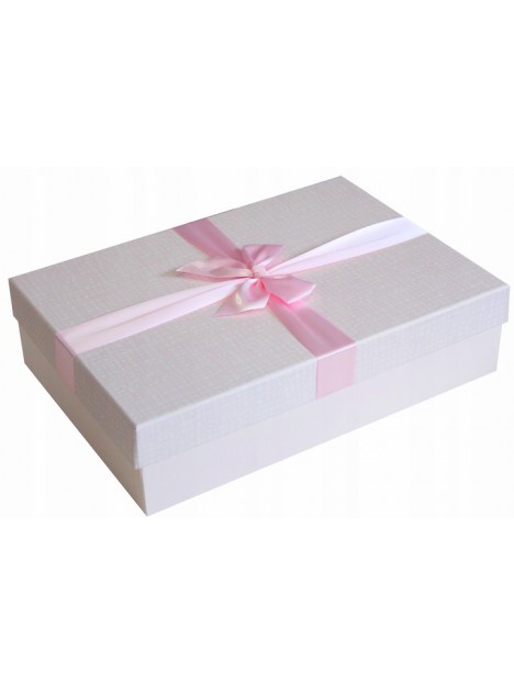 Darčeková krabica svetloružová s mašľou