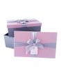 Darčeková krabica Obdĺžnik ružový  s mašľou S