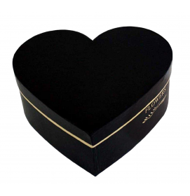 Darčeková krabica Srdce čierno-zlaté