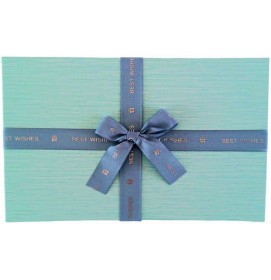Darčeková krabica s mašľou vodová zelená, modrá, obdĺžnik