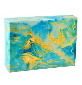 Darčeková krabica viacfarebná, zlatá/zelená/modrá, obdĺžnik
