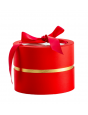 Darčeková krabica oválna s mašľou červená