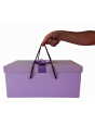Darčeková krabica nadrozmerná s mašľou a šnúrkou fialová