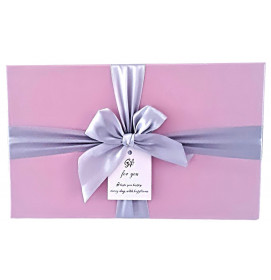 Darčeková krabica Obdĺžnik ružový  s mašľou