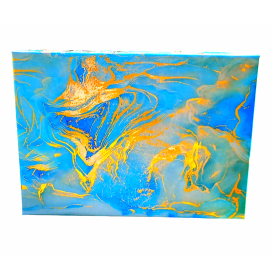 Darčeková krabica viacfarebná, zlatá/zelená/modrá, obdĺžnik