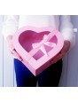 Darčeková krabica v tvare srdca - ružová L