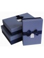 Darčeková krabica Pásiky s mašľou modré
